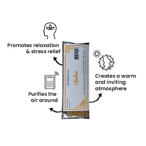 Amber Incense 8" 50 Sticks