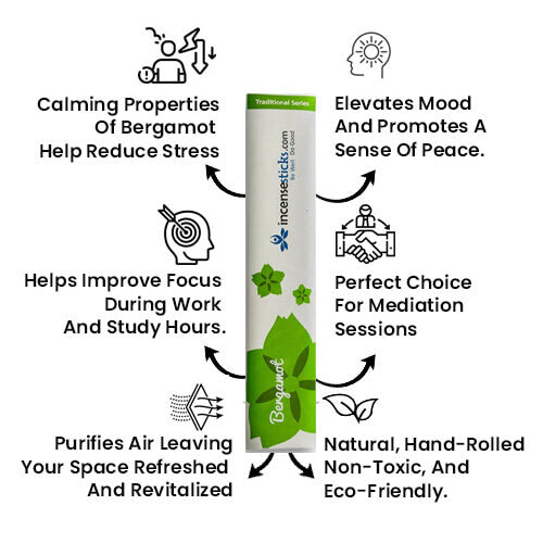 Bergamot incense 8" 10 Sticks