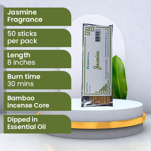 Jasmine Incense 8" 50 Sticks