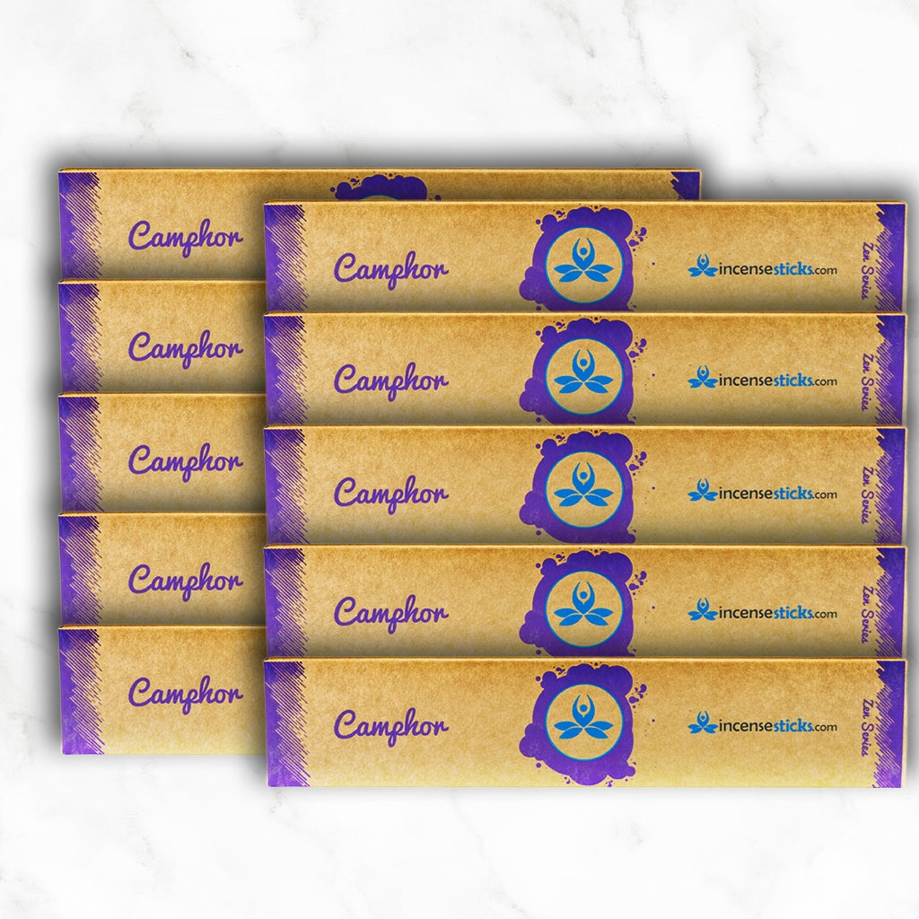 Camphor Incense 8" inch 12 Sticks Zen Incense 10 Packs