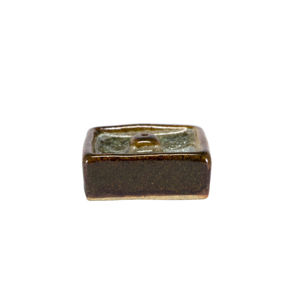 Ceramic Crystal Incense Holder – Square Ceramic with Crystal Incense Holder