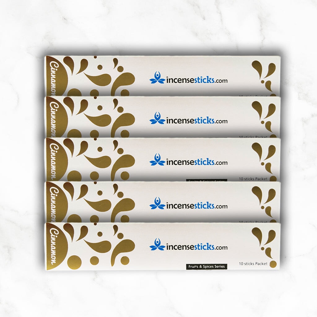 Cinnamon Incense 8" inch 10 Sticks Fruits & Spices 5 Packs