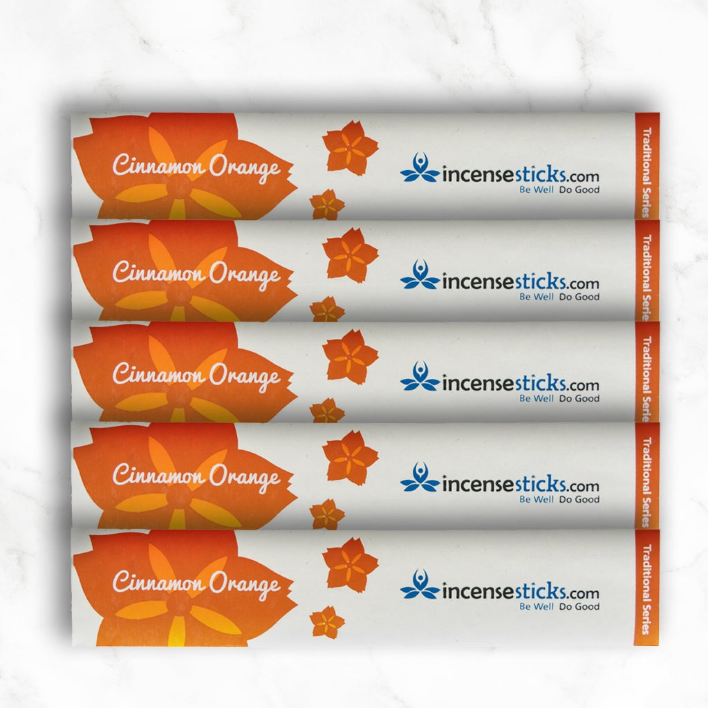 Cinnamon Orange Incense 8" 10 Sticks Traditional Incense 5 Packs