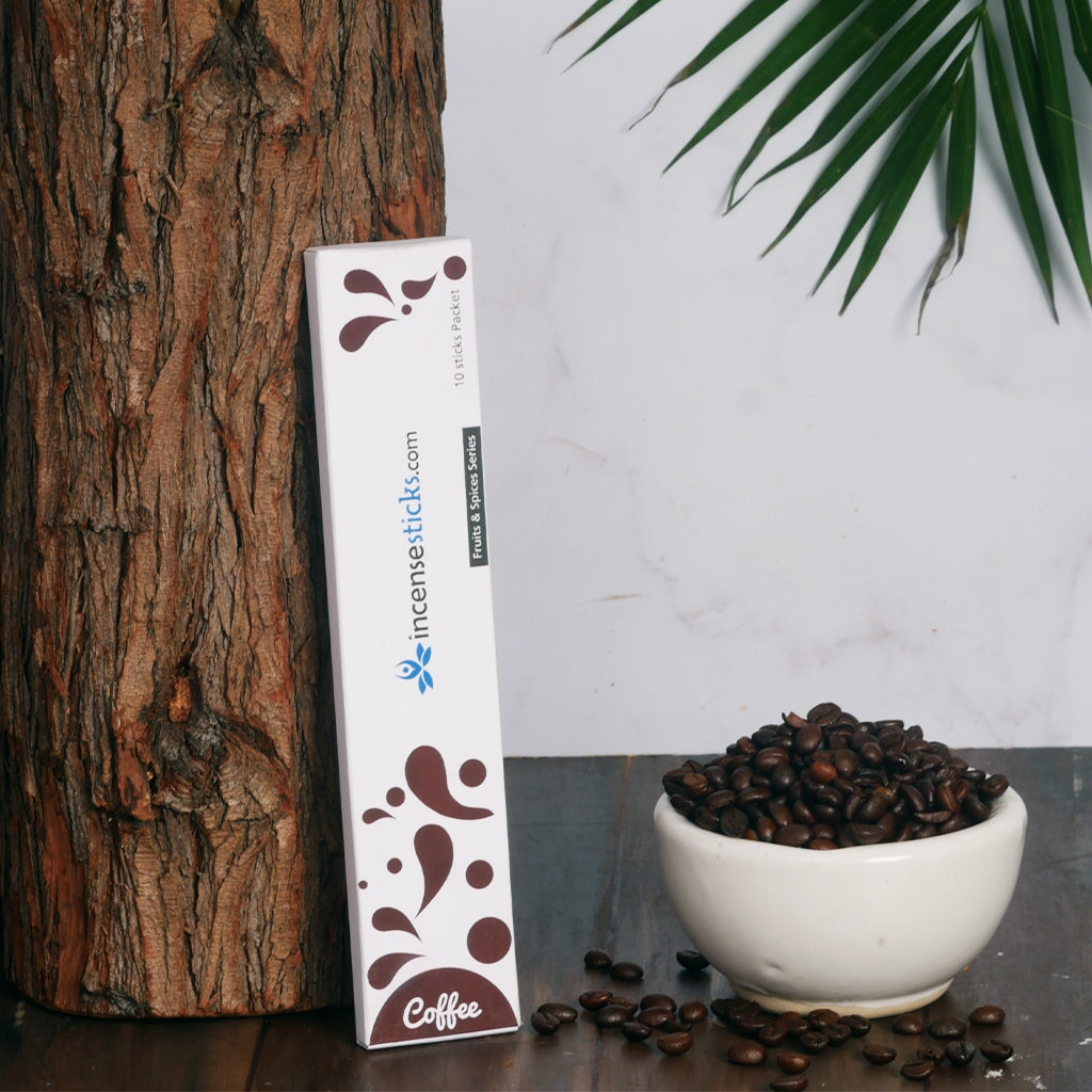 Coffee Incense 8" inch 10 Sticks Fruits & Spices 1 Pack