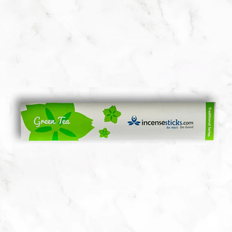 Green Tea Incense 8" 10 Sticks Traditional Incense 1 Pack