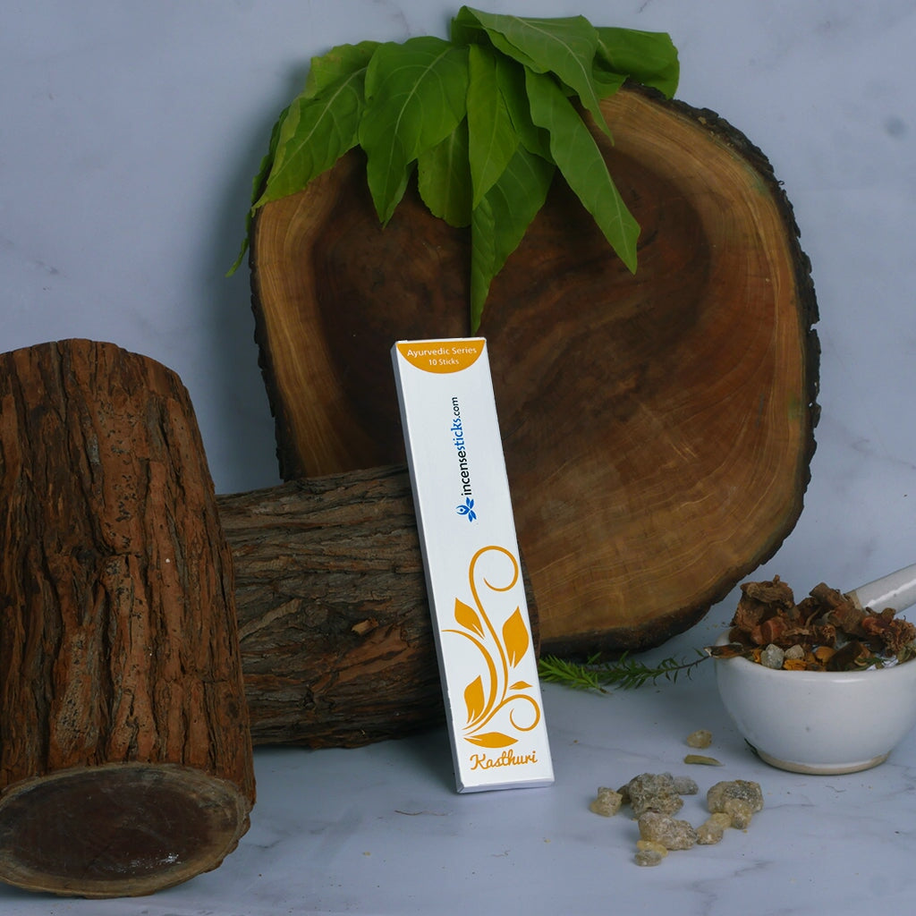 Kasthuri Incense 8" 10 Sticks Ayurvedic incense