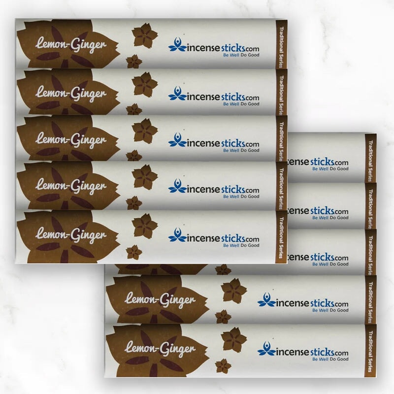Lemon Ginger Incense 4.5" 10 Sticks Mini Traditional 10 Packs