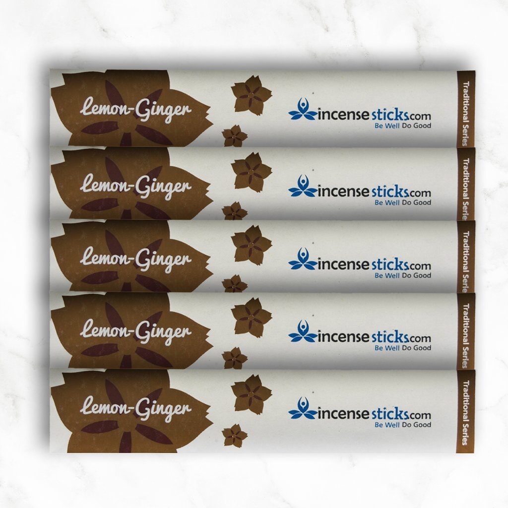 Lemon Ginger Incense 4.5" 10 Sticks Mini Traditional 5 packs