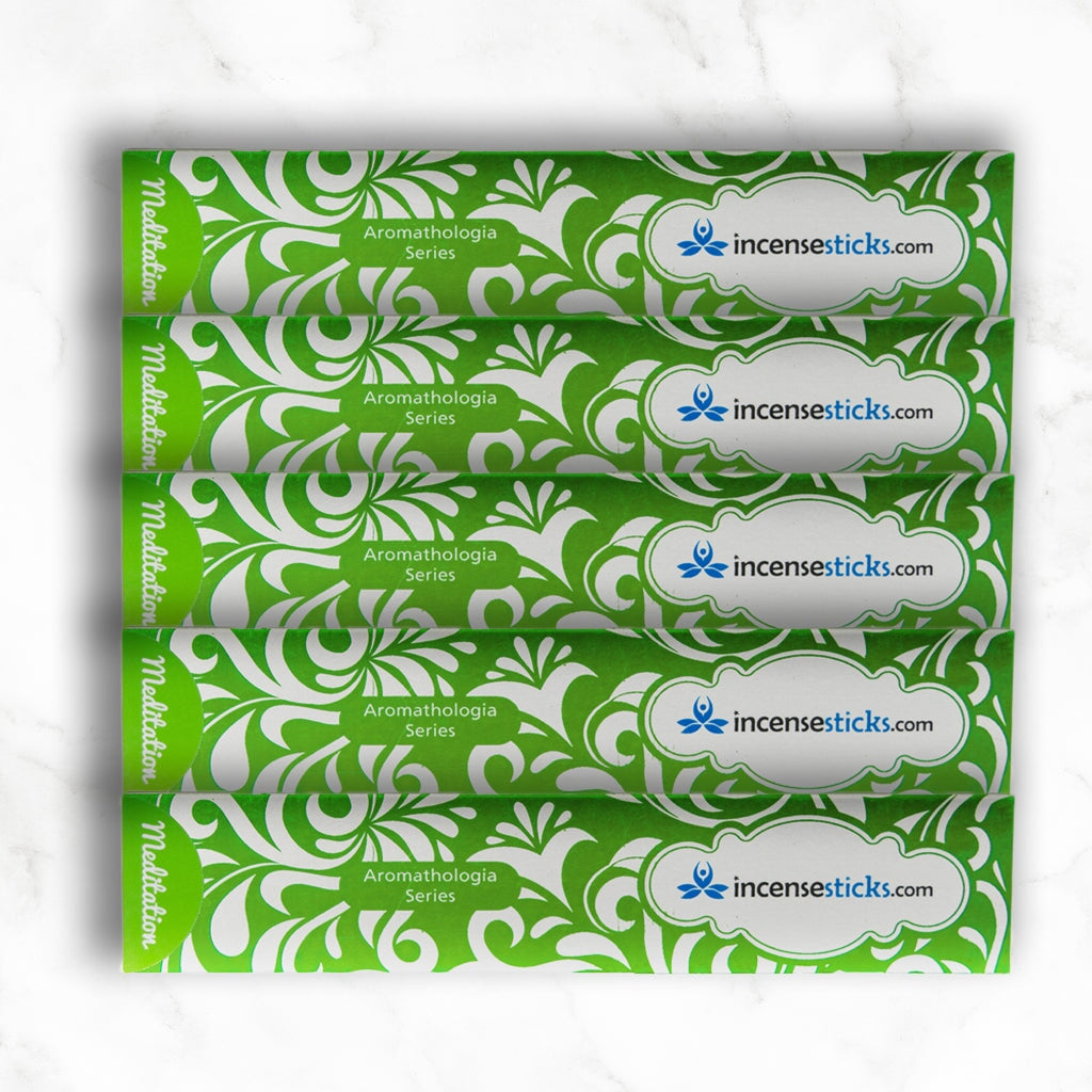 Meditation Incense 8" 12 Sticks Aromatologia Incense Sticks 5 Packs