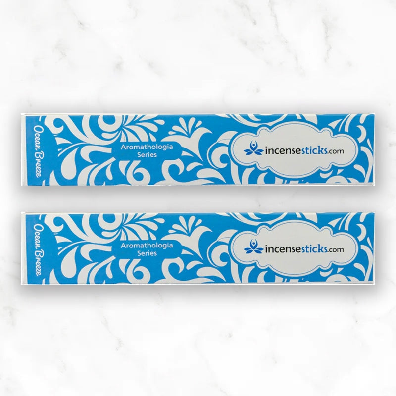 Ocean Breeze Incense 8" 12 Sticks Aromatologia Incense Sticks 2 Packs