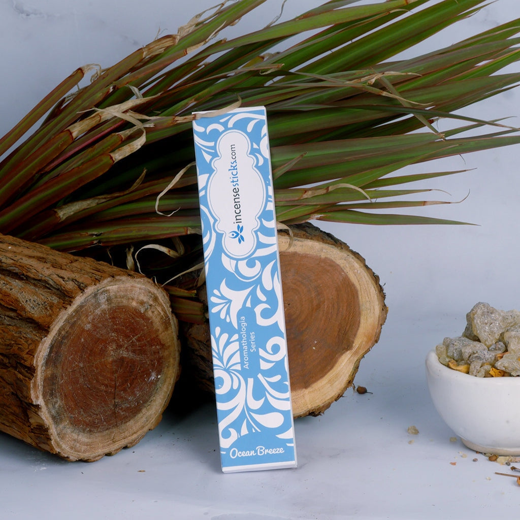 Ocean Breeze Incense 8" 12 Sticks Aromatologia Incense Sticks