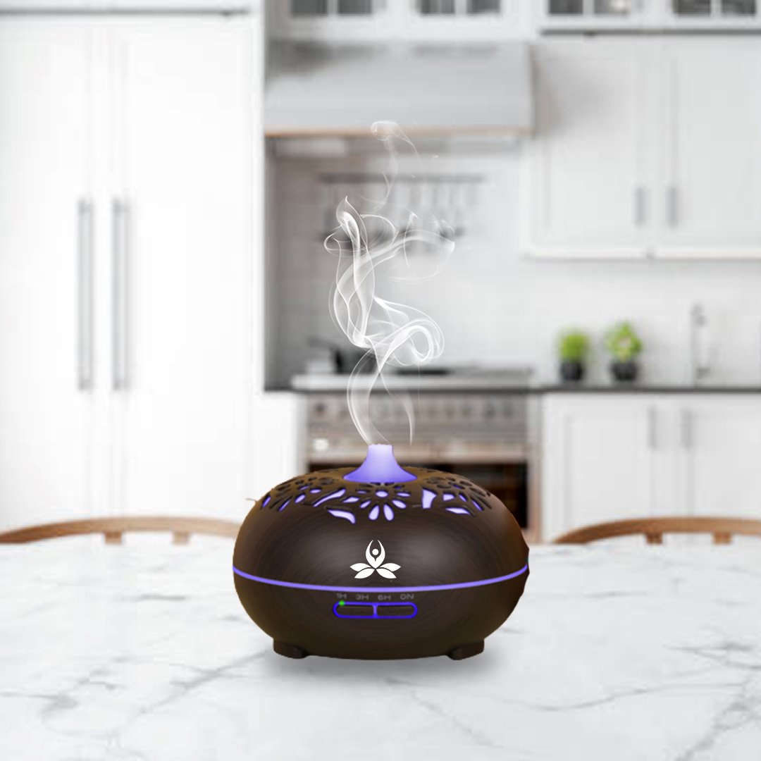 Portable 500ml essential oil Diffuser (SUTRA) Electronic Diffuser Dark brown