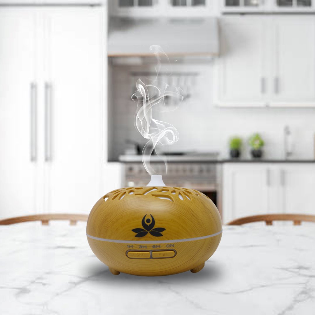 Portable 500ml essential oil Diffuser (SUTRA) Electronic Diffuser Light brown