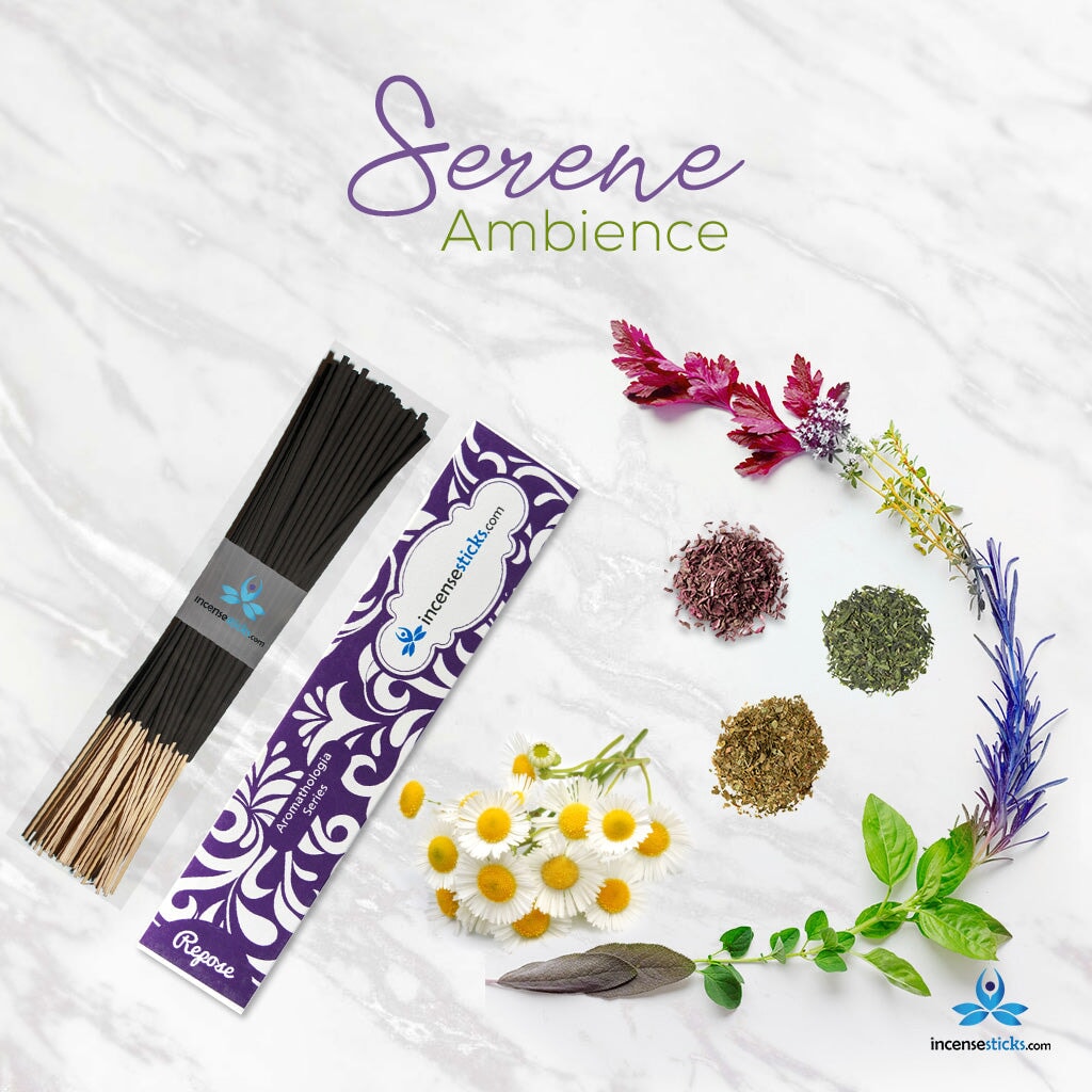 Repose Incense 8" 12 Sticks Aromatologia Incense Sticks