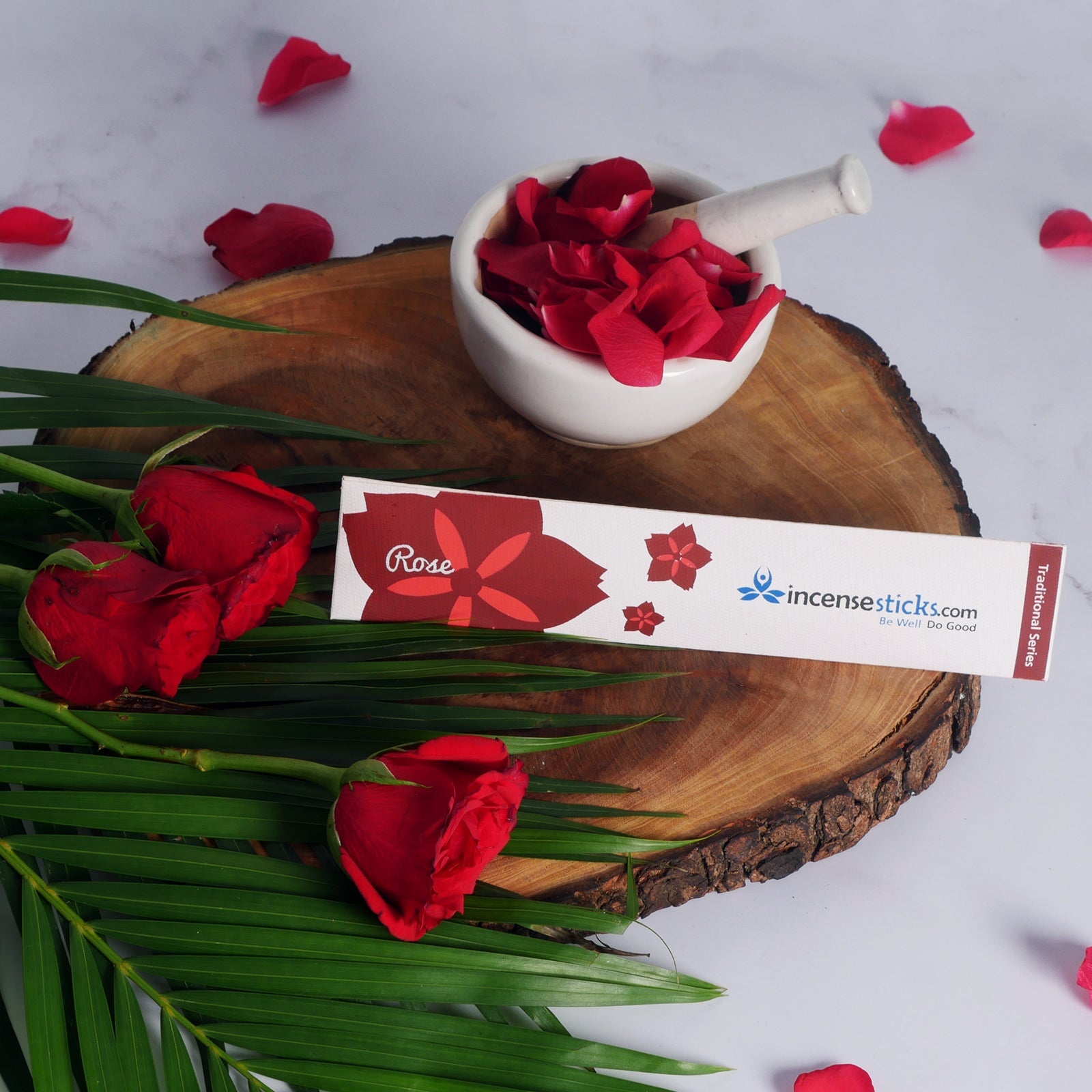 Rose Incense 8" 10 Sticks Traditional Incense