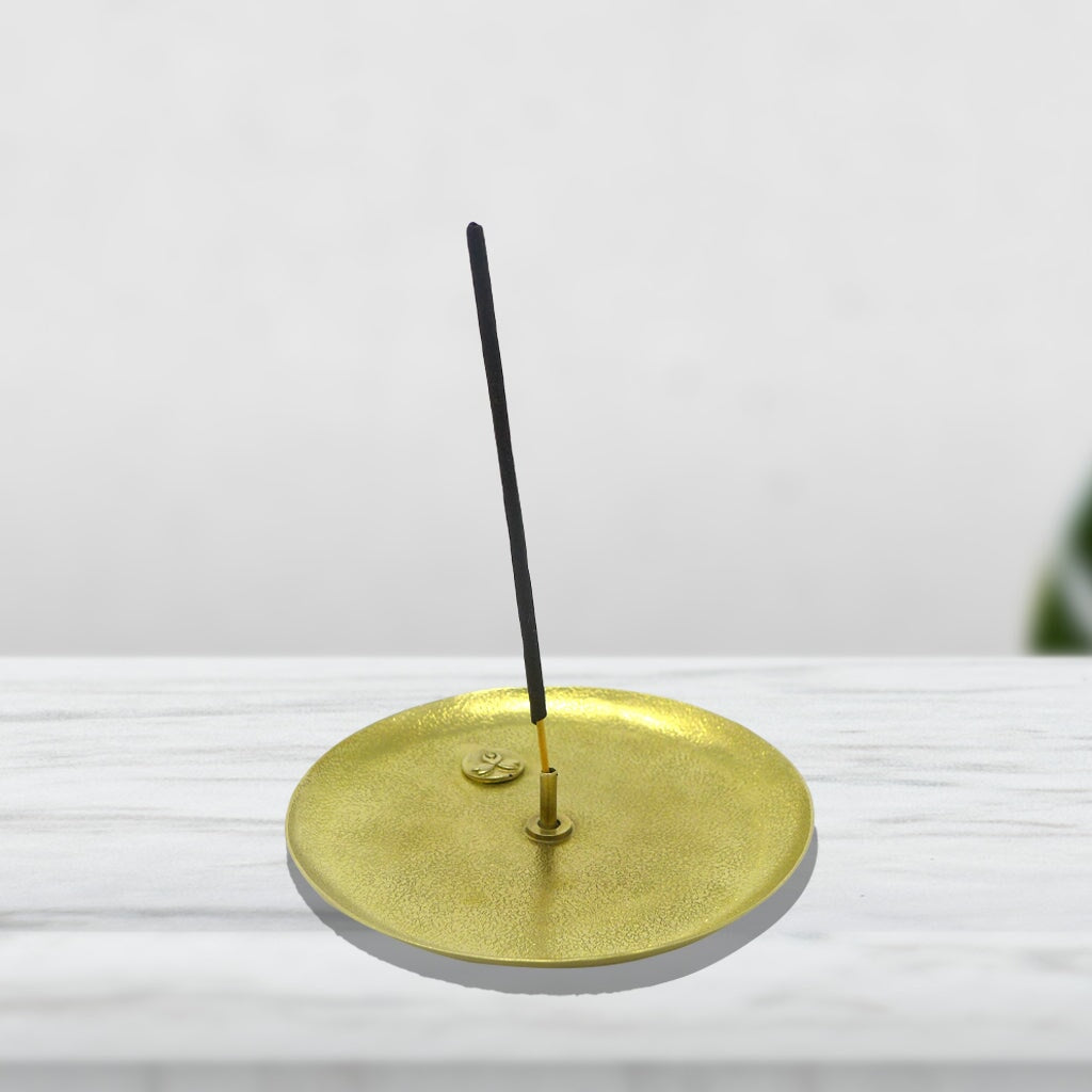 Round Brass Incense Holder (Indra) Brass incense holder