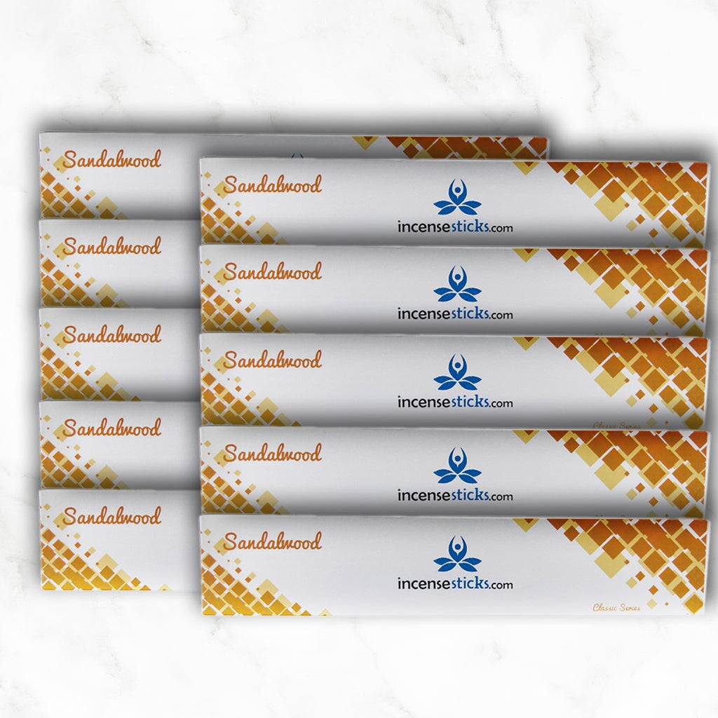 Sandalwood Incense 10" inch 12 Sticks classic incense 10 Packs