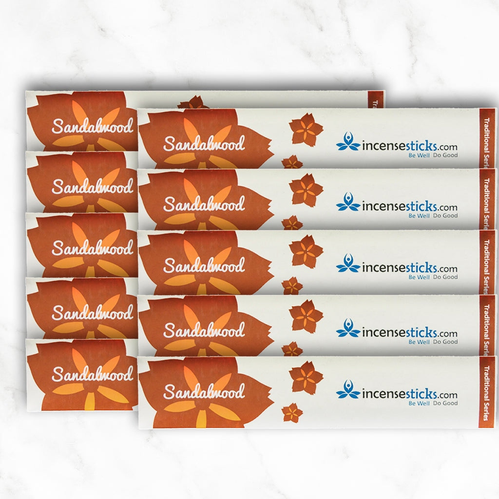 Sandalwood Incense 8" 10 Sticks Traditional Incense 10 Packs