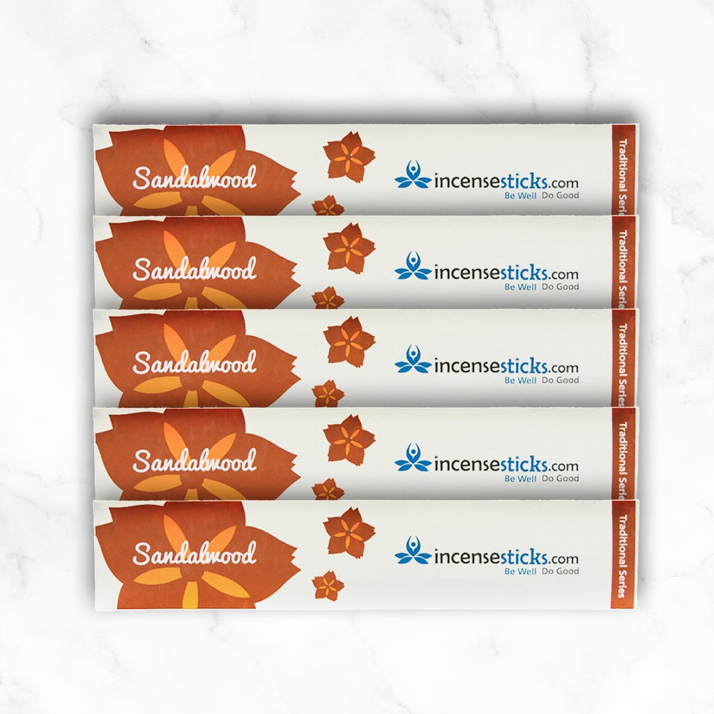 Sandalwood Incense 8" 10 Sticks Traditional Incense 5 Packs