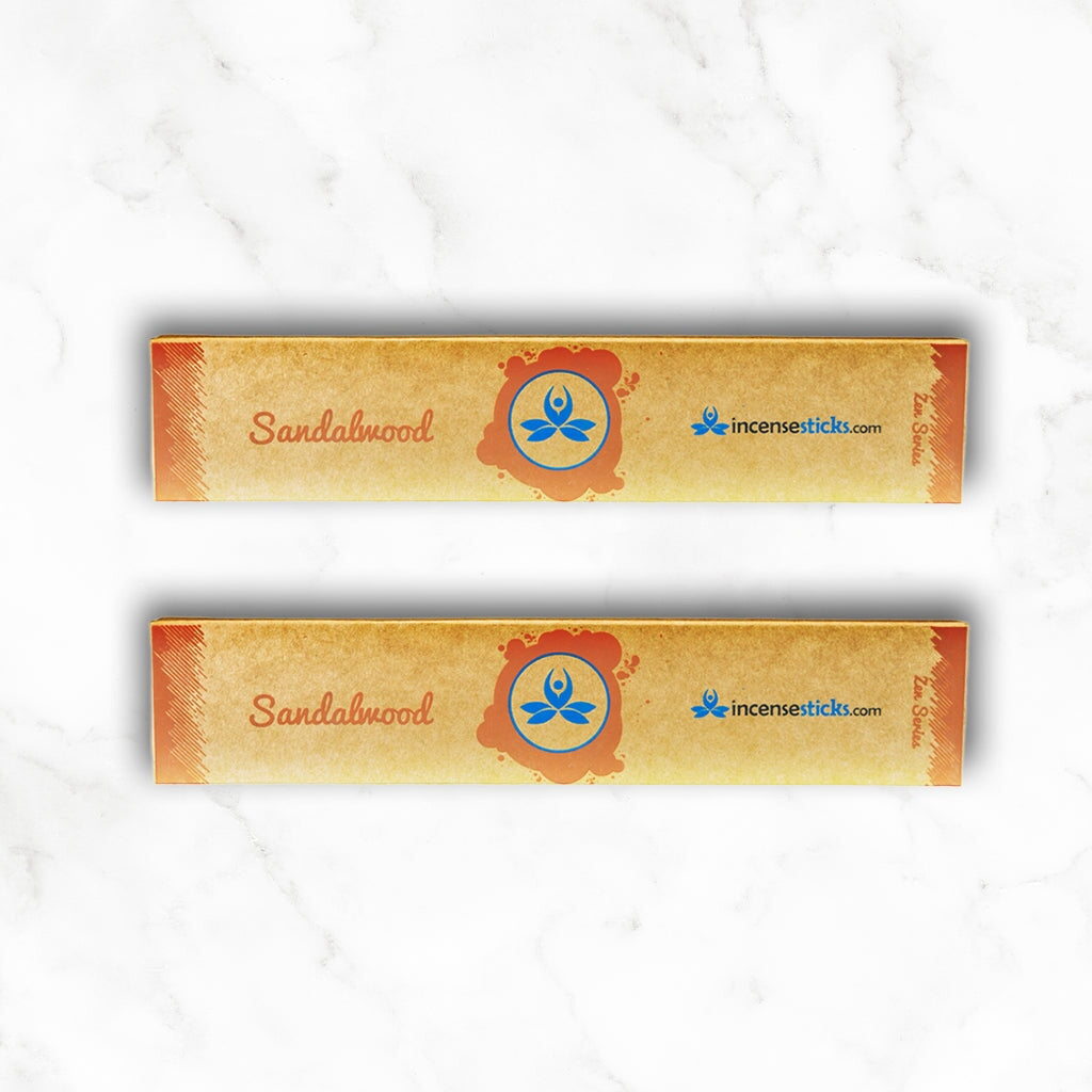Sandalwood Incense 8" inch 12 Sticks Zen Incense 2 Packs