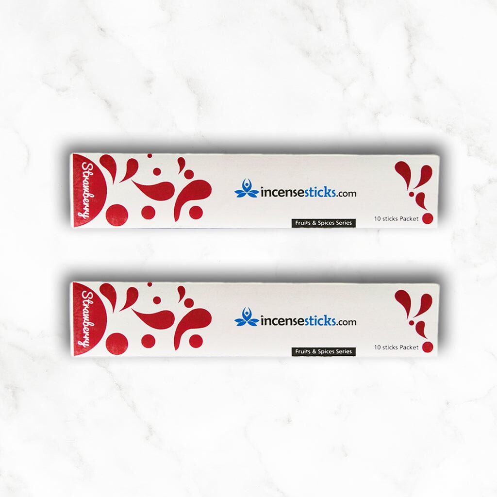 Strawberry Incense 8" inch 10 Sticks Fruits & Spices 2 Packs