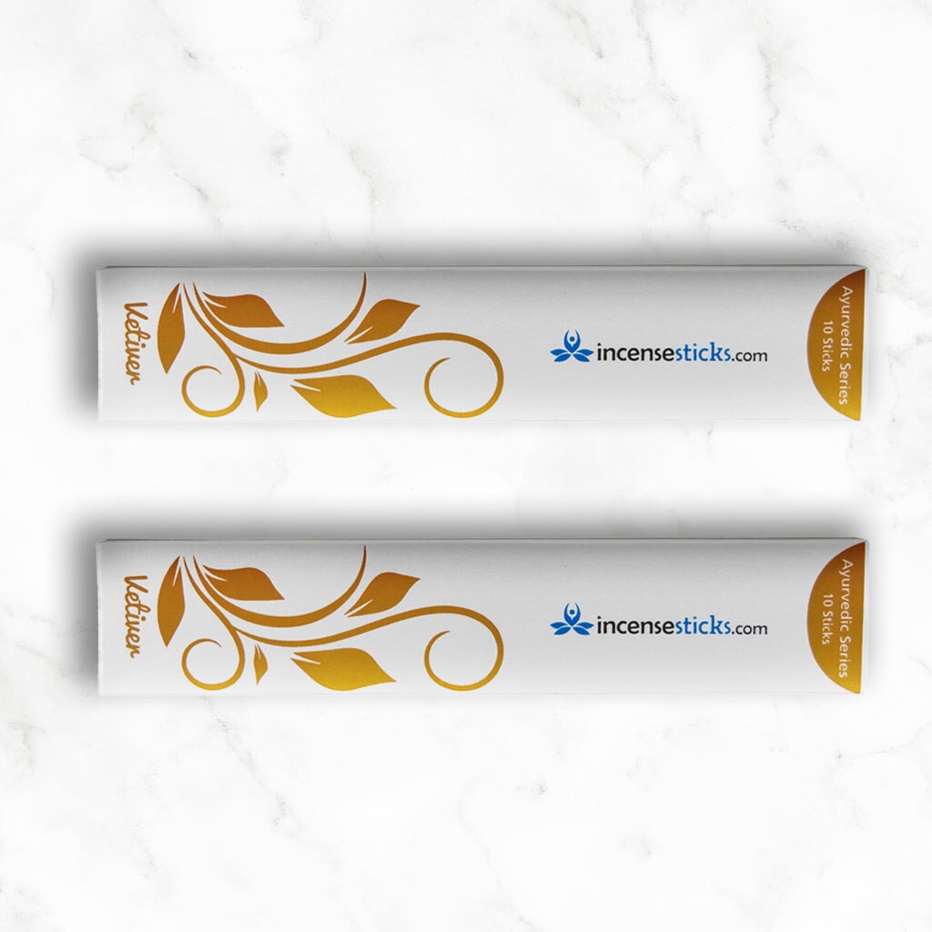 Vetiver Incense Sticks 8" 10 Ayurvedic incense 2 Packs