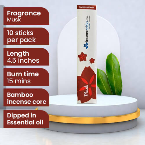 Musk Incense 4.5" 10 Sticks