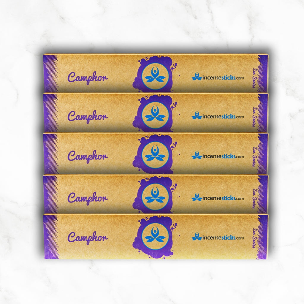 Camphor Incense 8" inch 12 Sticks Zen Incense 5 Packs 