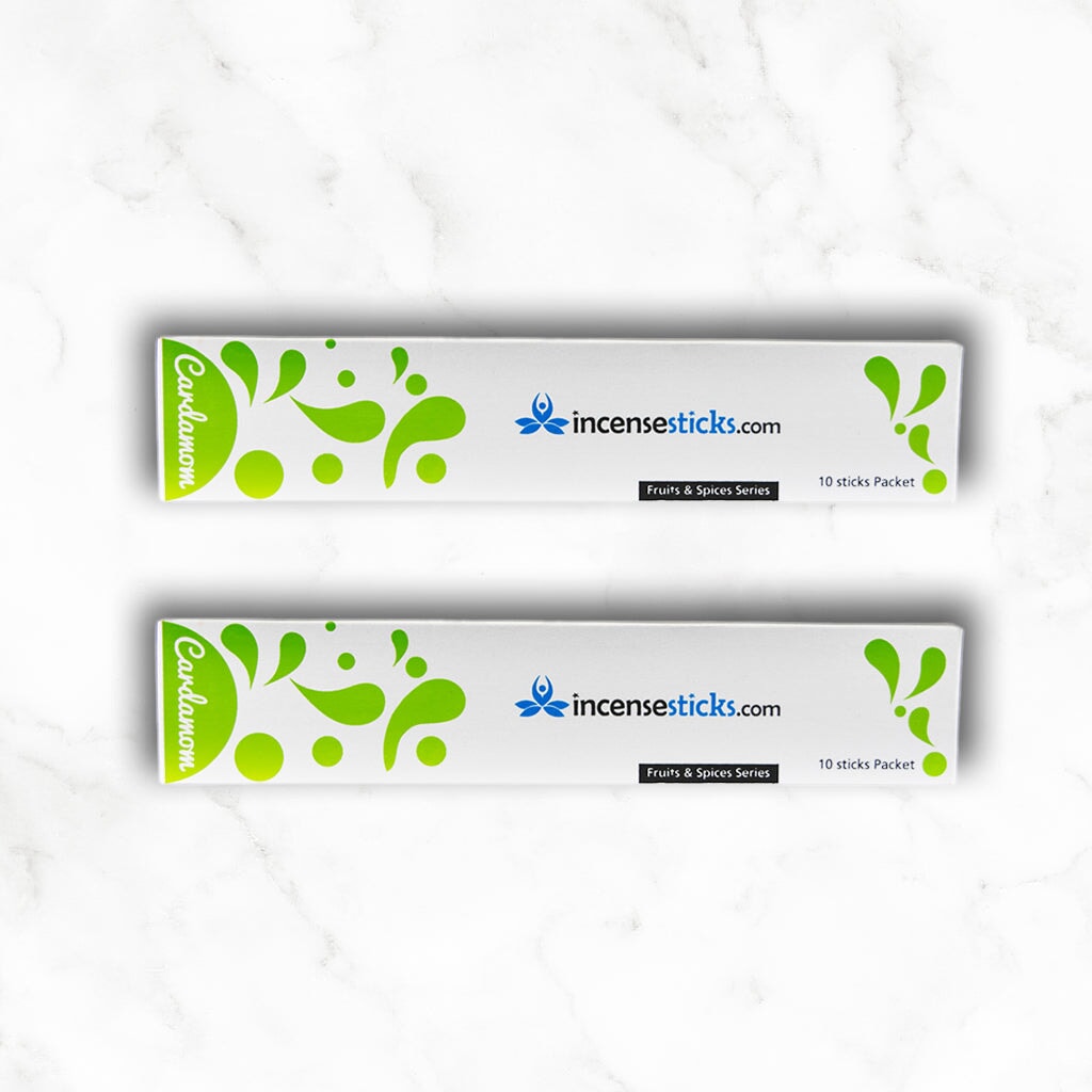 Cardamom Incense 8" inch 10 Sticks Fruits & Spices 2 Packs 