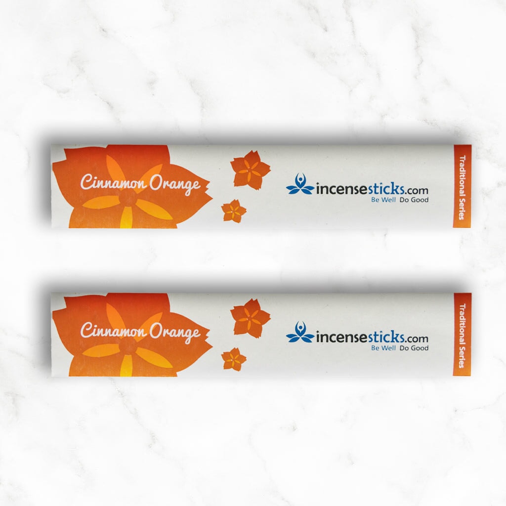 Cinnamon Orange Incense 8" 10 Sticks Traditional Incense 2 Packs 