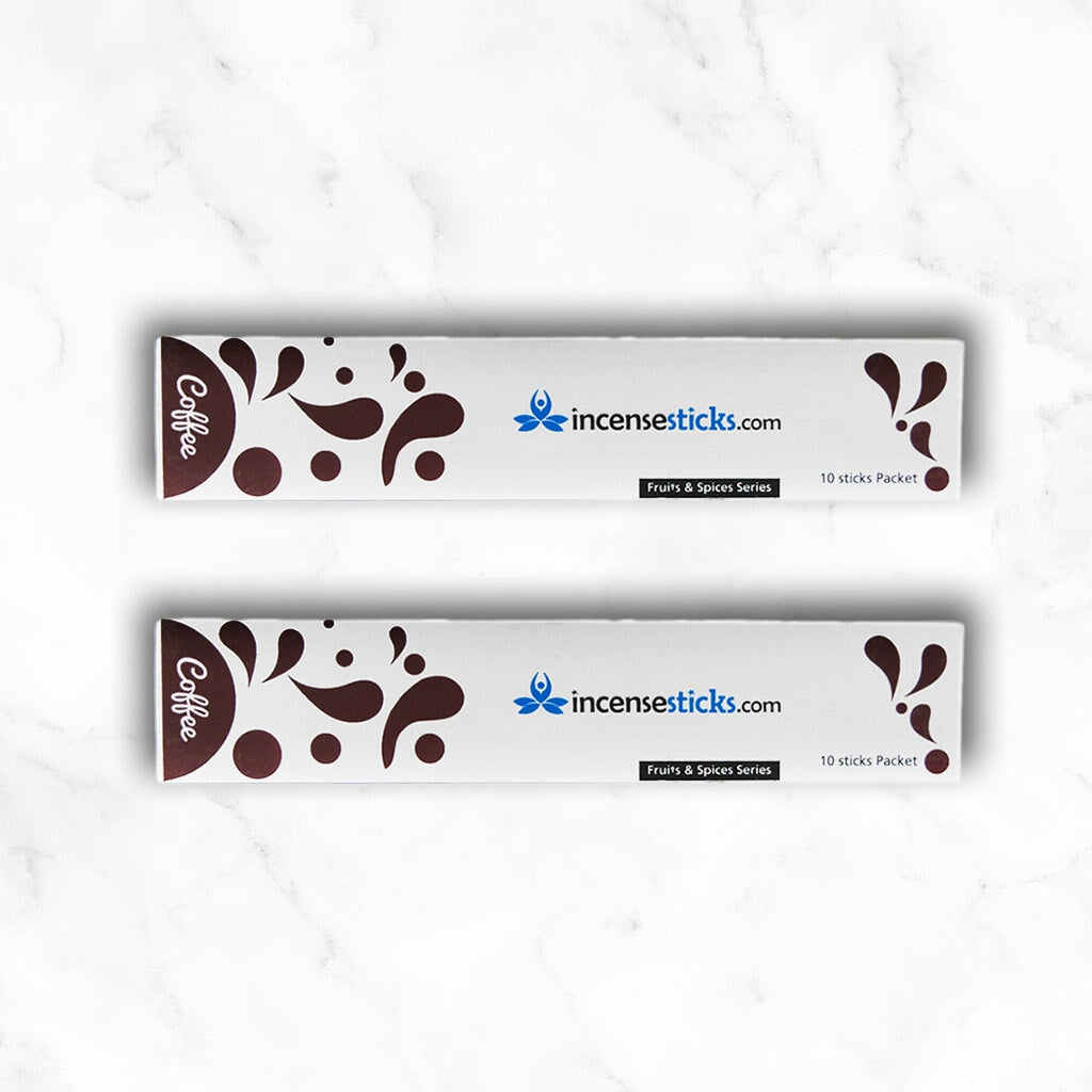 Coffee Incense 8" inch 10 Sticks Fruits & Spices 2 Packs 