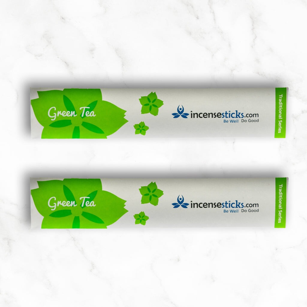 Green Tea Incense 8" 10 Sticks Traditional Incense 2 Packs 