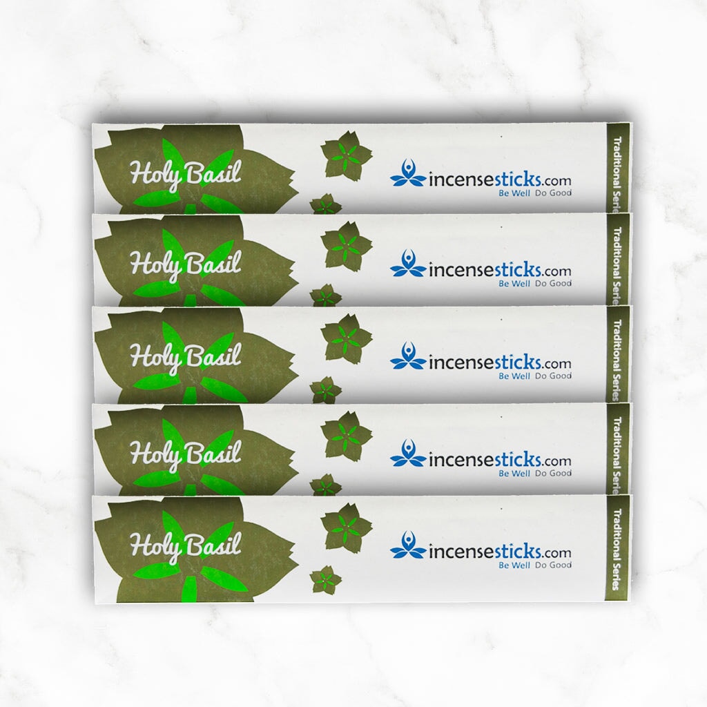 Holy Basil Incense 8" 10 Sticks Traditional Incense 5 Packs 