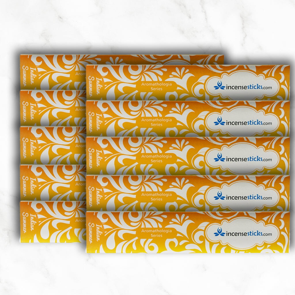 Indian Summer Incense 8" 12 Sticks Aromatologia Incense Sticks 10 Packs 