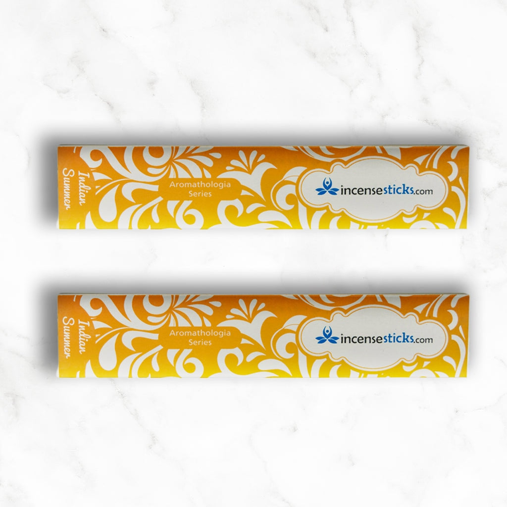 Indian Summer Incense 8" 12 Sticks Aromatologia Incense Sticks 2 Packs 