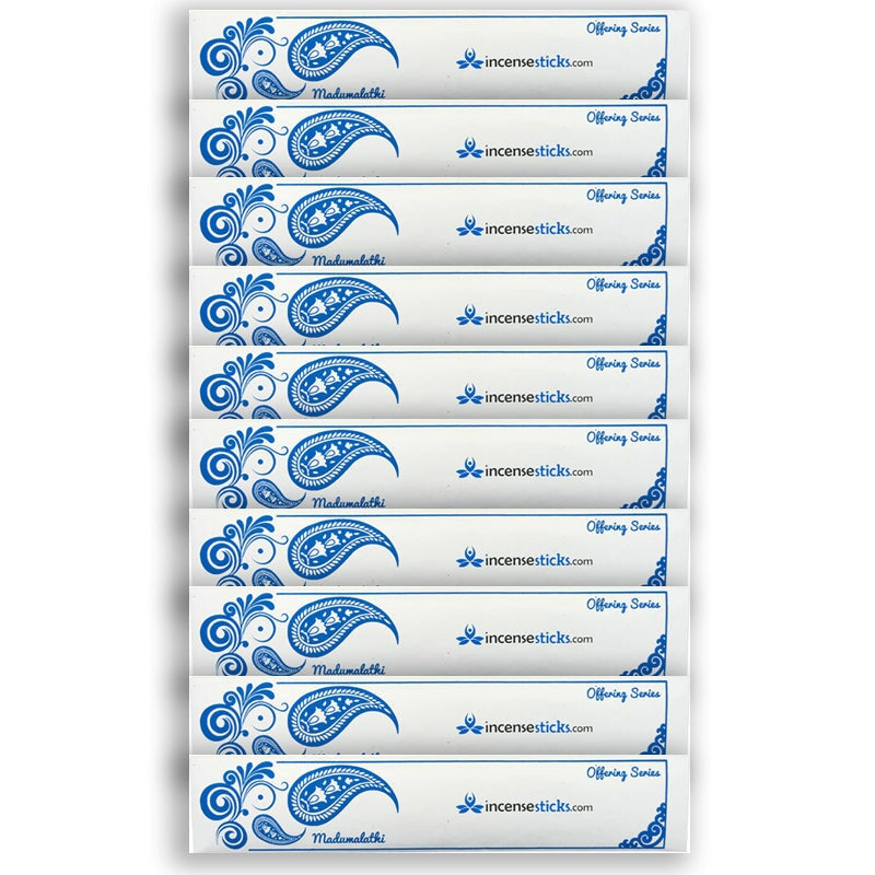 Madumalathi Incense 10" 20 Sticks Offering incense 10 Packs 