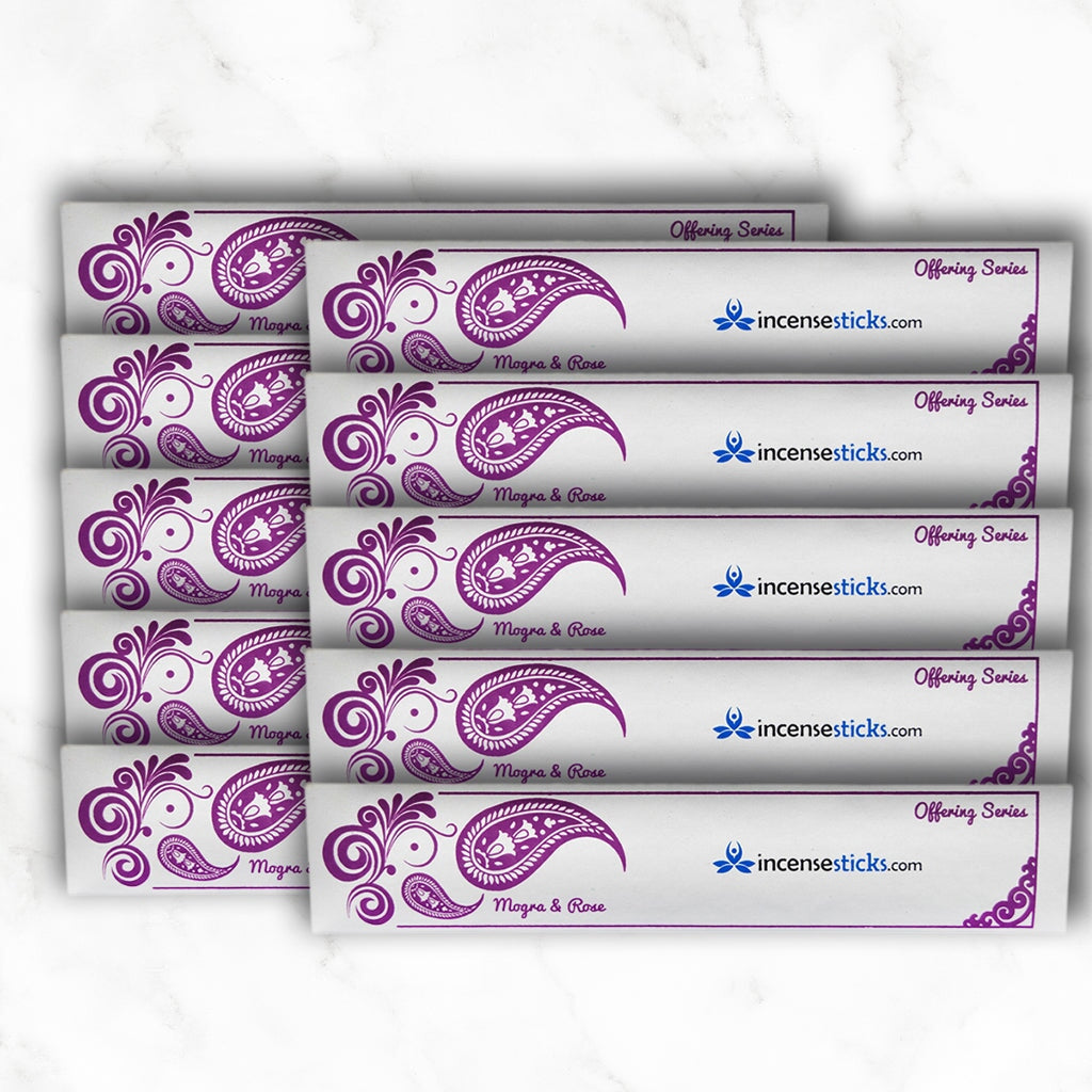 Mogra & Rose Incense 10" 20 Sticks Offering incense 10 Packs 