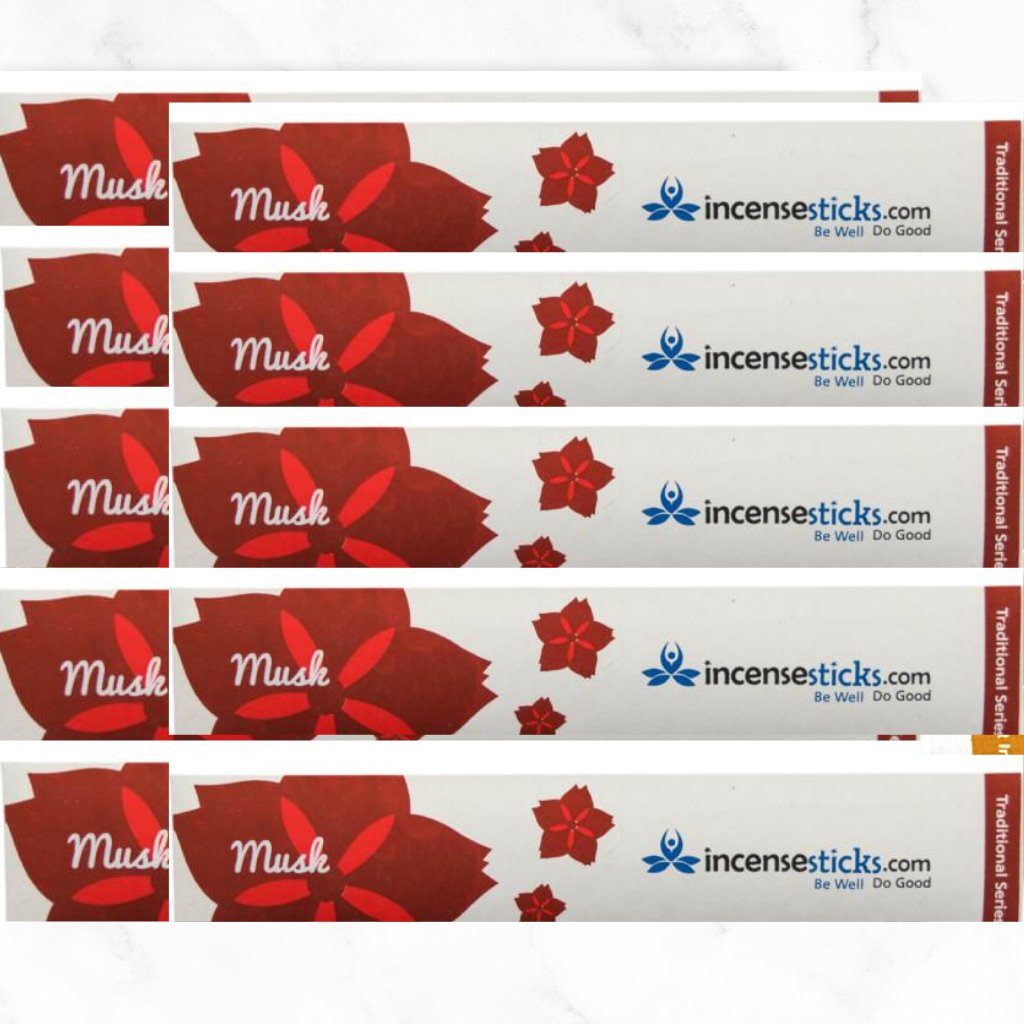 Musk Incense 8" 10 Sticks Traditional Incense 10 Packs 