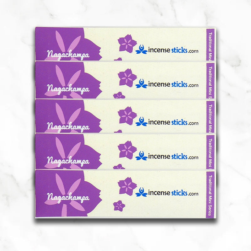 Nag Champa Incense 4.5” 10 Sticks Mini Traditional 5 Packs 
