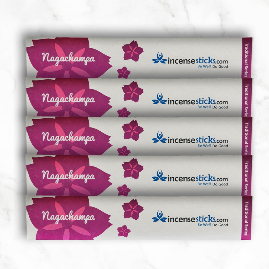 Nagachampa Incense 8" 10 Sticks Traditional Incense 5 Packs 