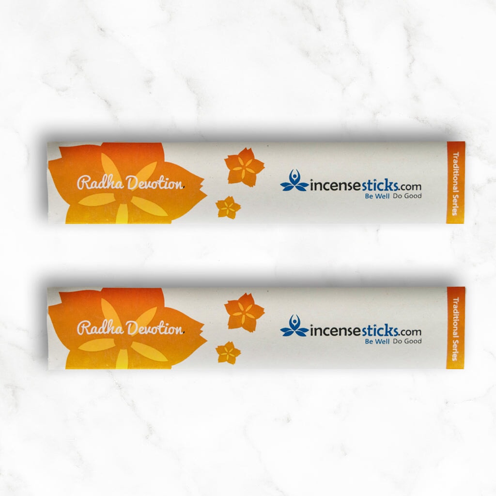 Radha Devotion Incense 8" 10 Sticks Traditional Incense 2 Packs 
