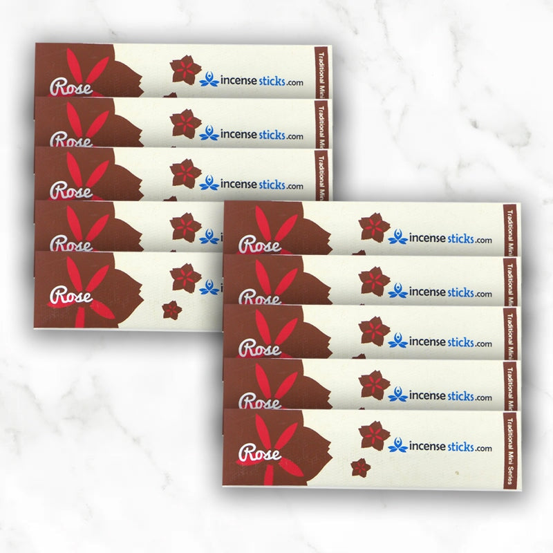 Rose Incense 4.5" 10 Sticks Mini Traditional 10 Packs 