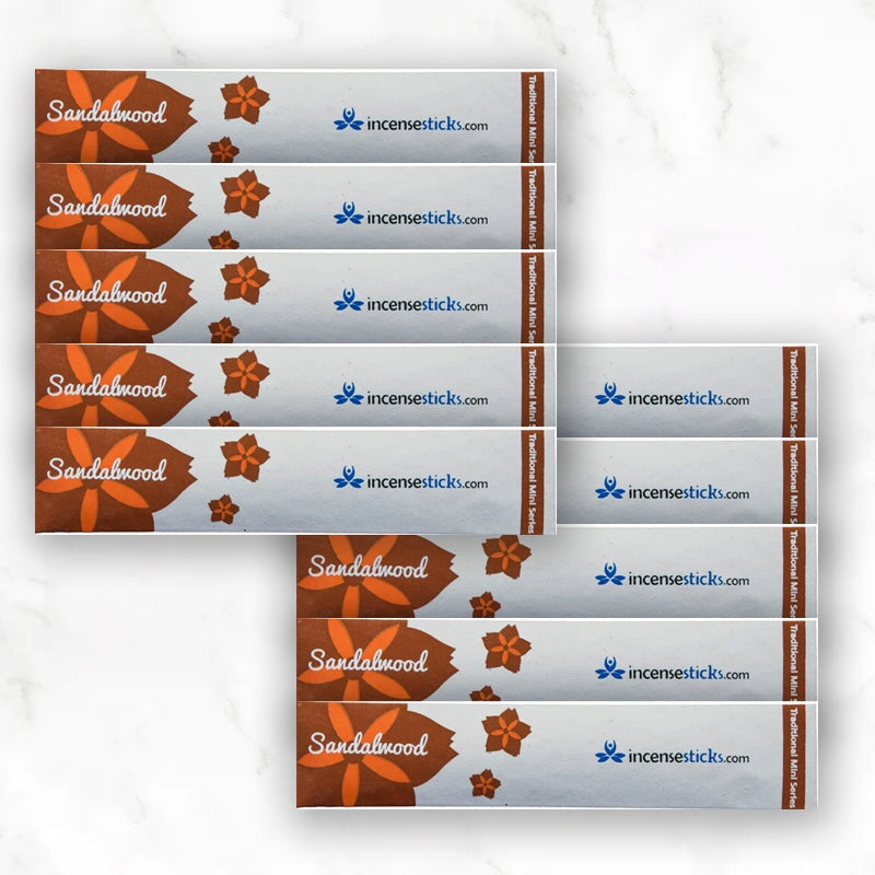 Sandalwood Incense 4.5" 10 Sticks Mini Traditional 10 Packs 