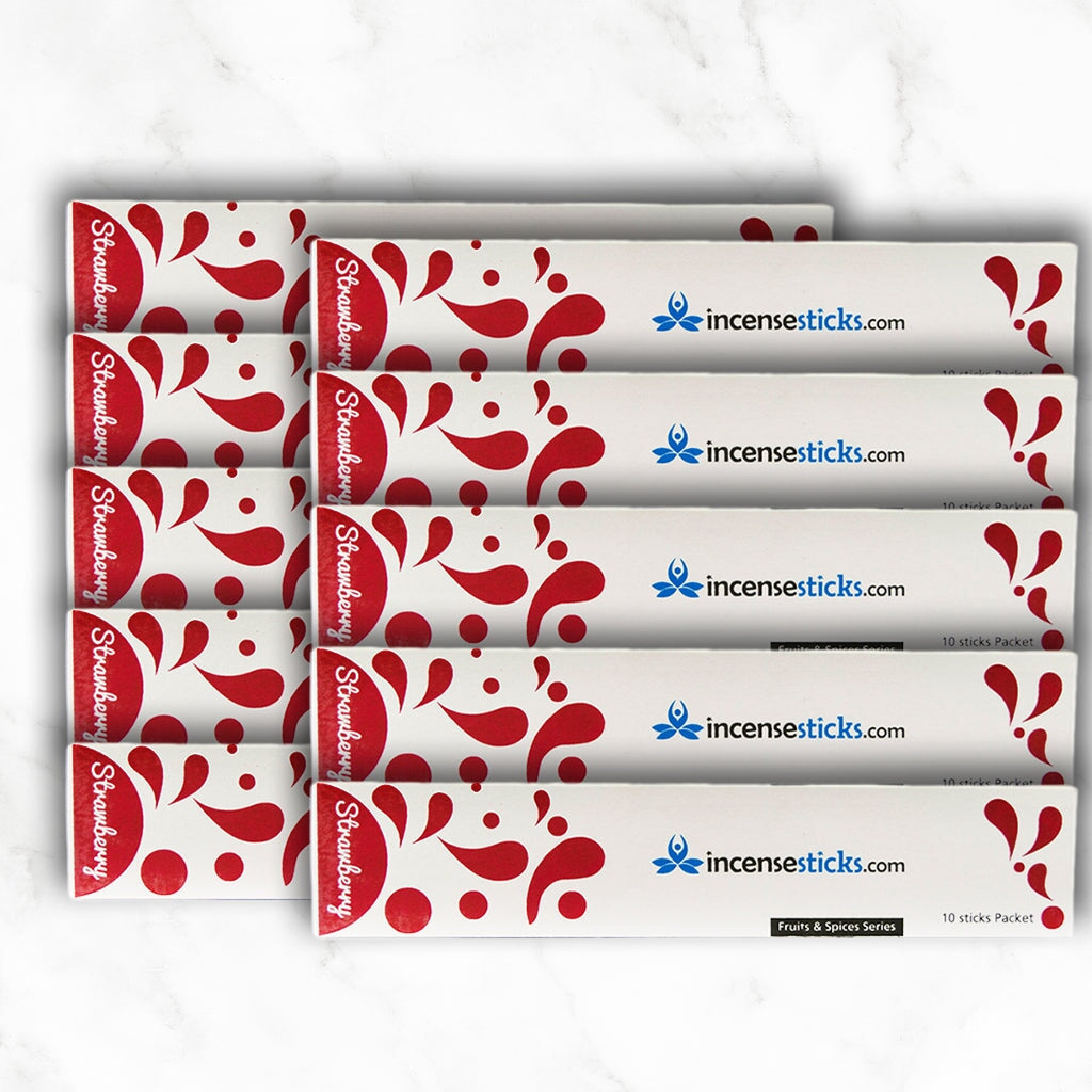 Strawberry Incense 8" inch 10 Sticks Fruits & Spices 10 Packs 