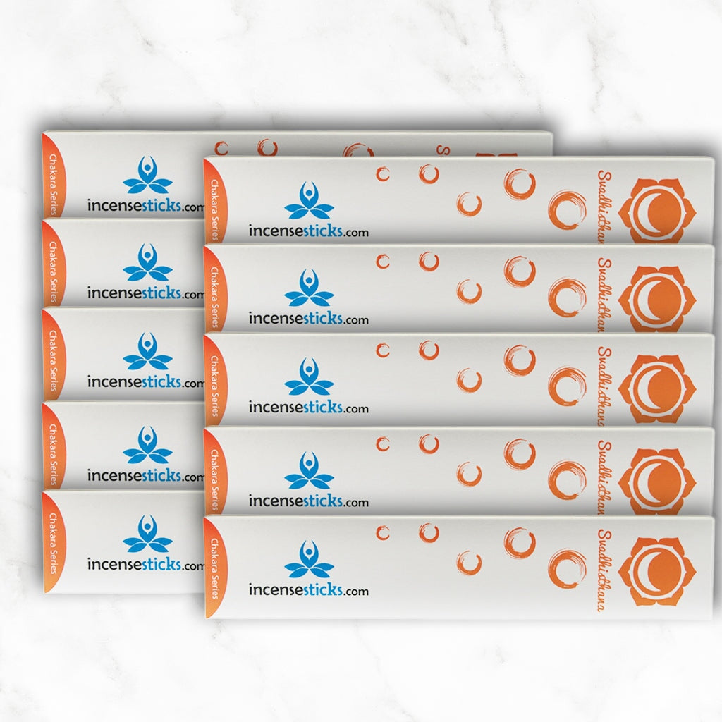 Svadhishthana Incense 8" inch 12 Sticks Chakra incense 10 Packs 