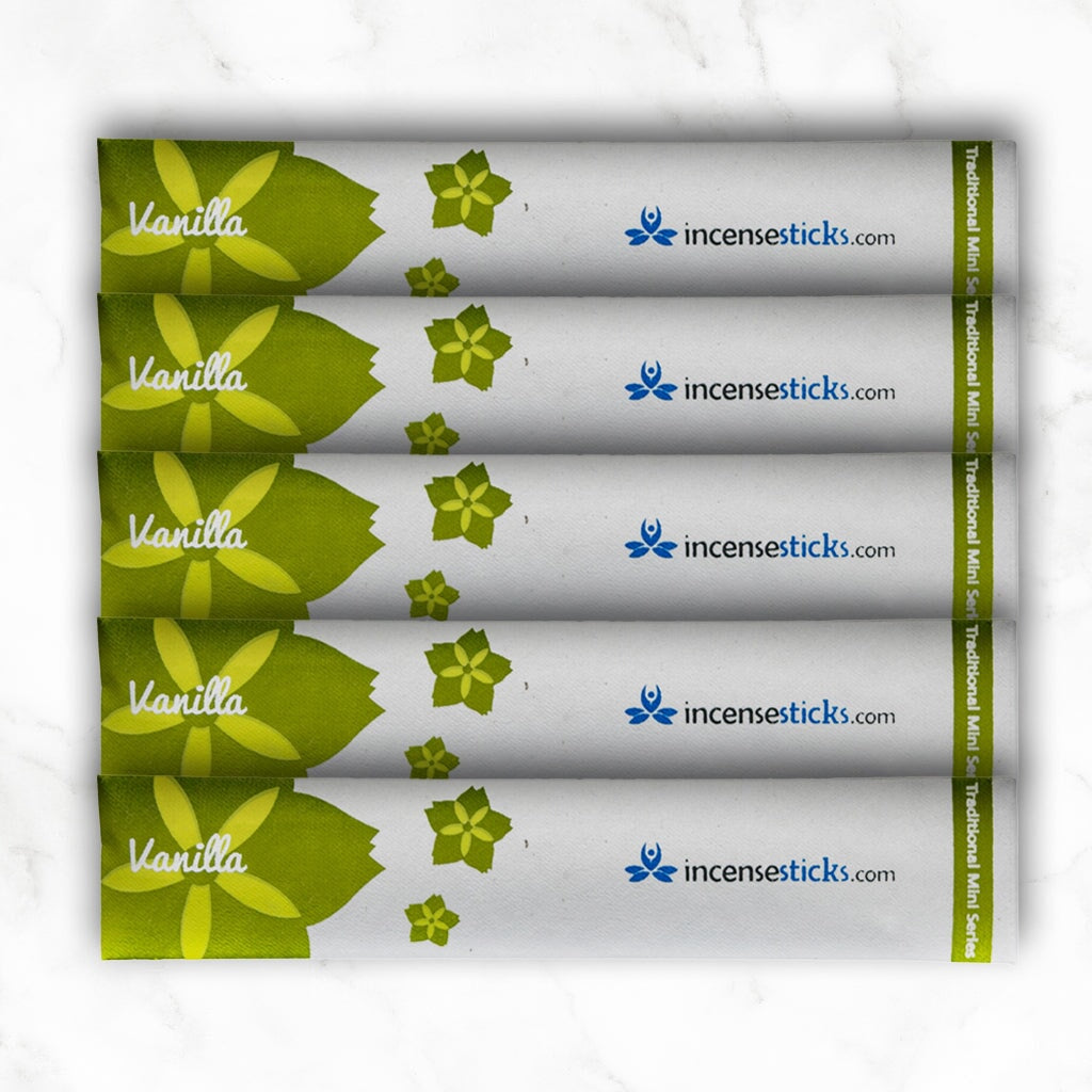 Vanilla Incense 8" 10 Sticks Traditional Incense 5 Packs 