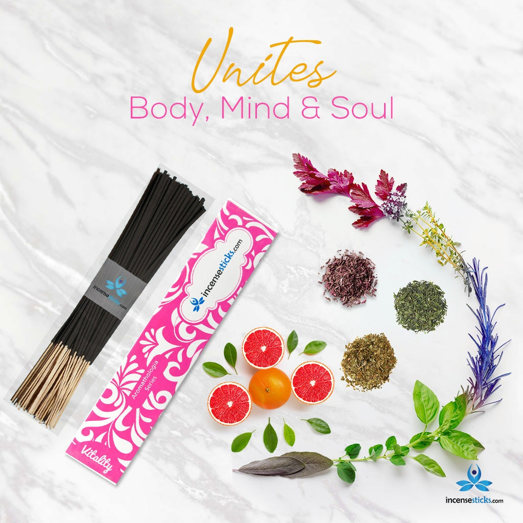Vitality Incense 8" 12 Sticks Aromatologia Incense Sticks 